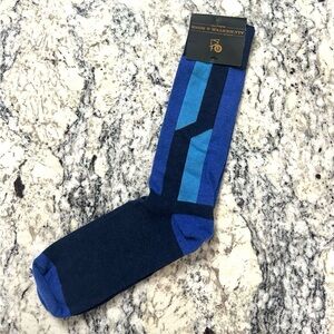 Alchester & Sons Socks - Blue Striped Men's Dress Socks. NWT